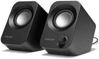 Alt Text for image 1: Compact 14W stereo speaker with 30° tilt design on a desk.